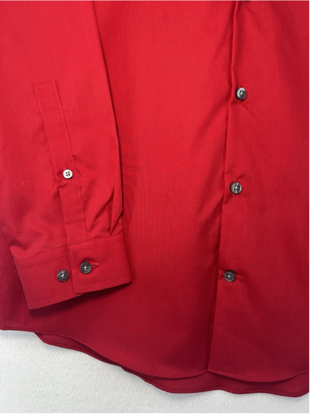 J.Ferrar Dress Shirt Slim Fit Long Sleeve Men's Size M 15-15.5 Red Button Up - Picture 5 of 12